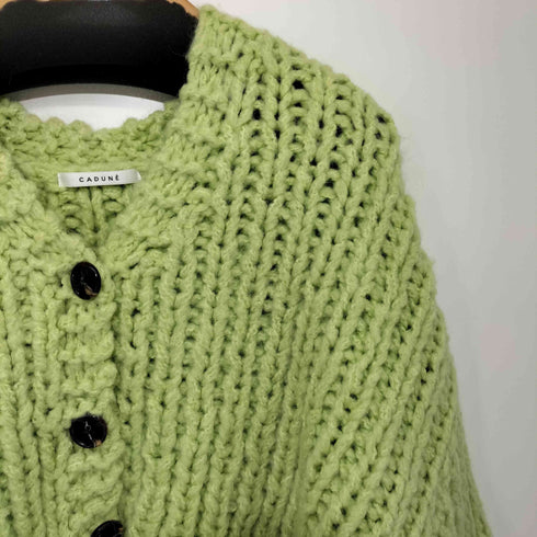 カデュネ CADUNE モヘヤ混 ケーブルニット カーディガン レディース JPN:38